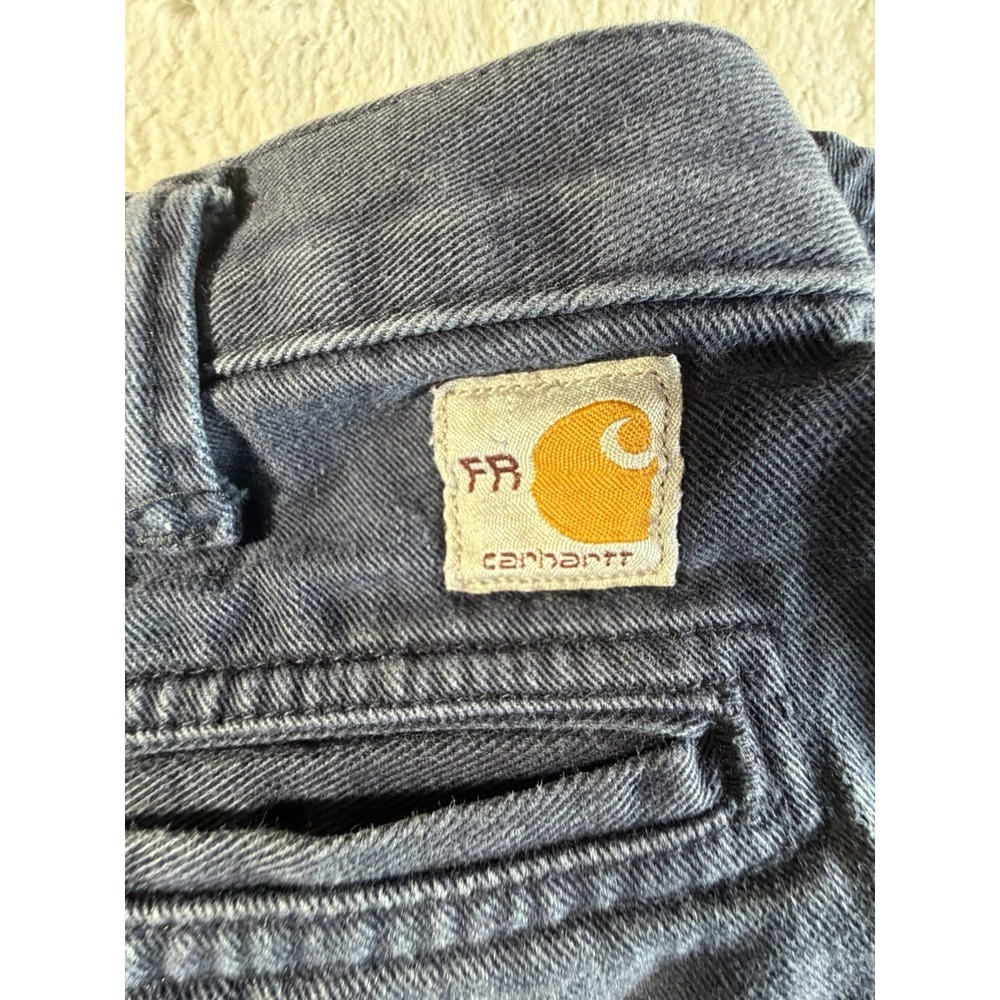 Carhartt Navy Pants Size 31x33 Straight Leg Fr Pants Workwear - Picture 3 of 5